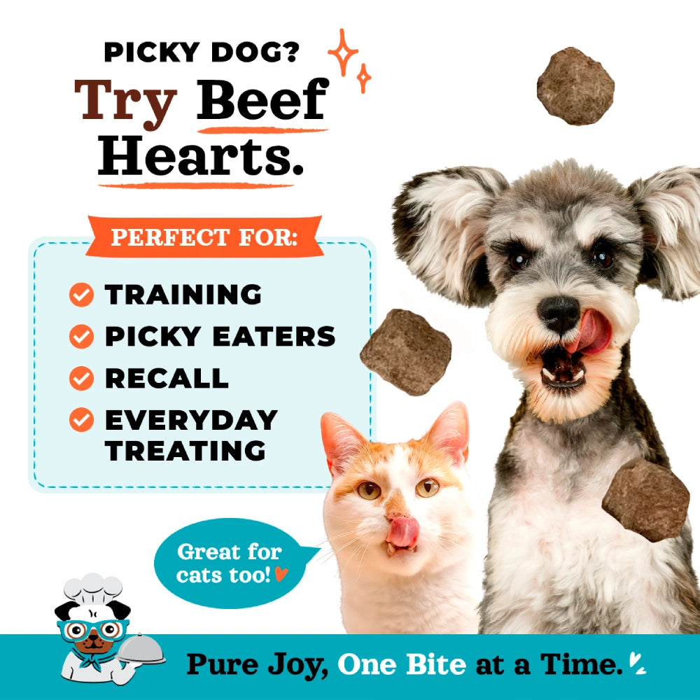 Joyride's Kitchen Premium Beef Hearts Freeze-Dried Raw Dog Treats