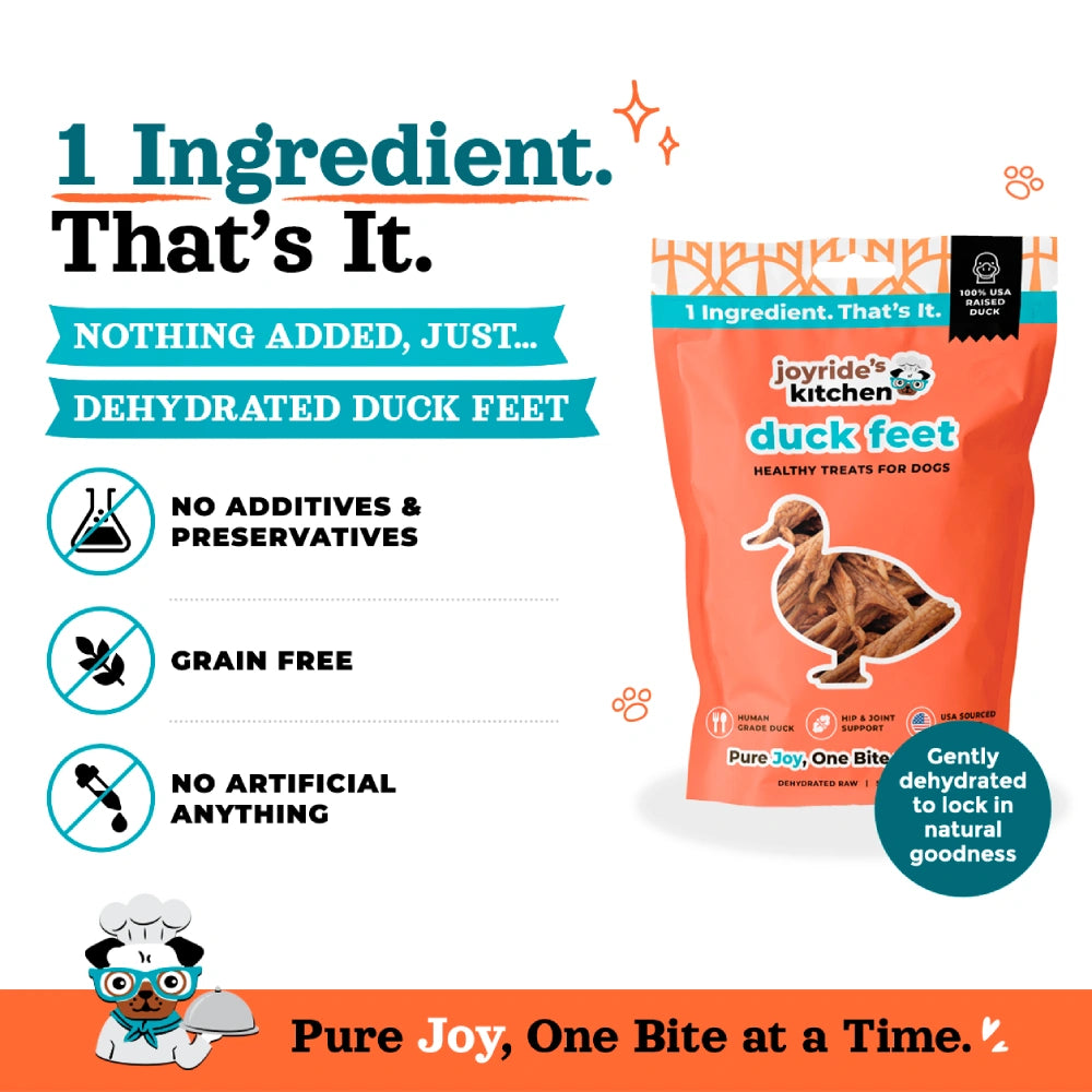 Joyride's Kitchen USA Duck Feet Dehydrated Dog Treats