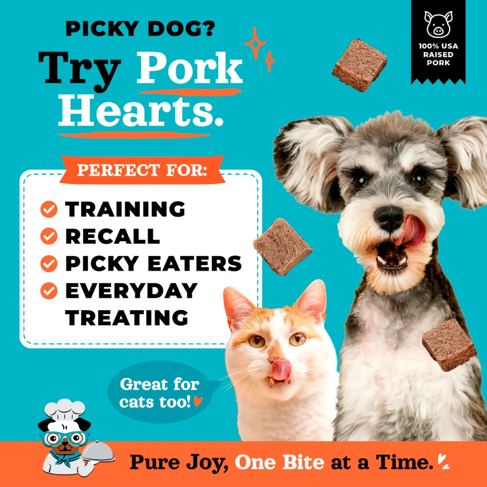 Joyride's Kitchen Premium Pork Hearts Freeze-Dried Raw Dog Treats
