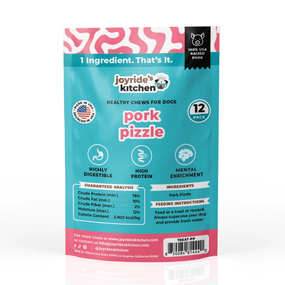 Joyride's Kitchen USA Pork Pizzle Sticks Dehydrated Dog Treats