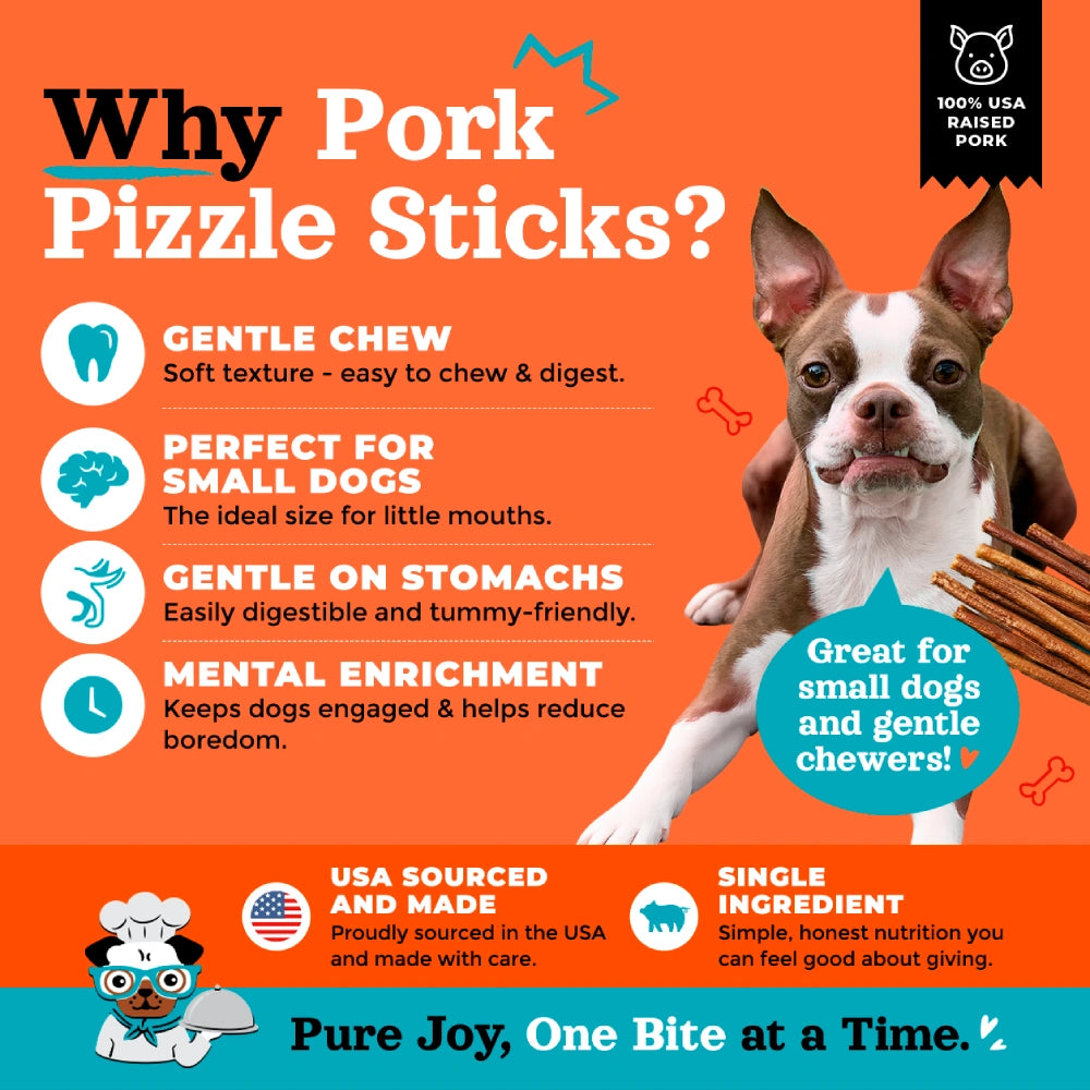 Joyride's Kitchen USA Pork Pizzle Sticks Dehydrated Dog Treats