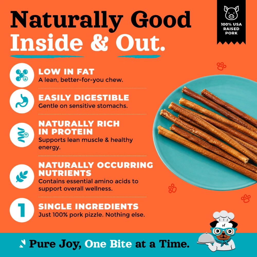 Joyride's Kitchen USA Pork Pizzle Sticks Dehydrated Dog Treats