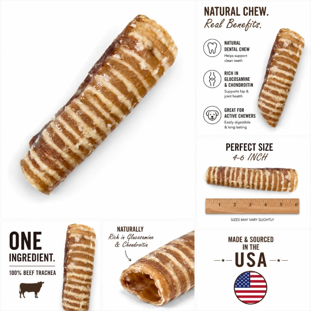 Joyride's Kitchen USA Beef Trachea Dehydrated Dog Treats