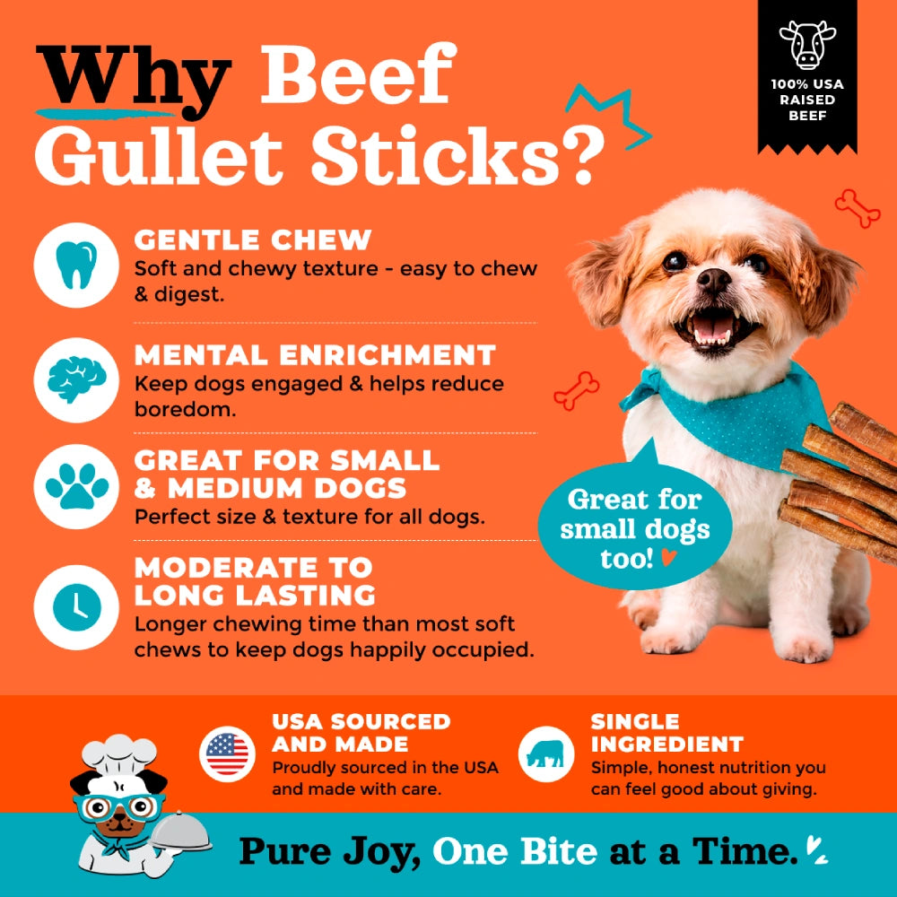 Joyride's Kitchen USA Beef Gullet Sticks Dehydrated Dog Treats