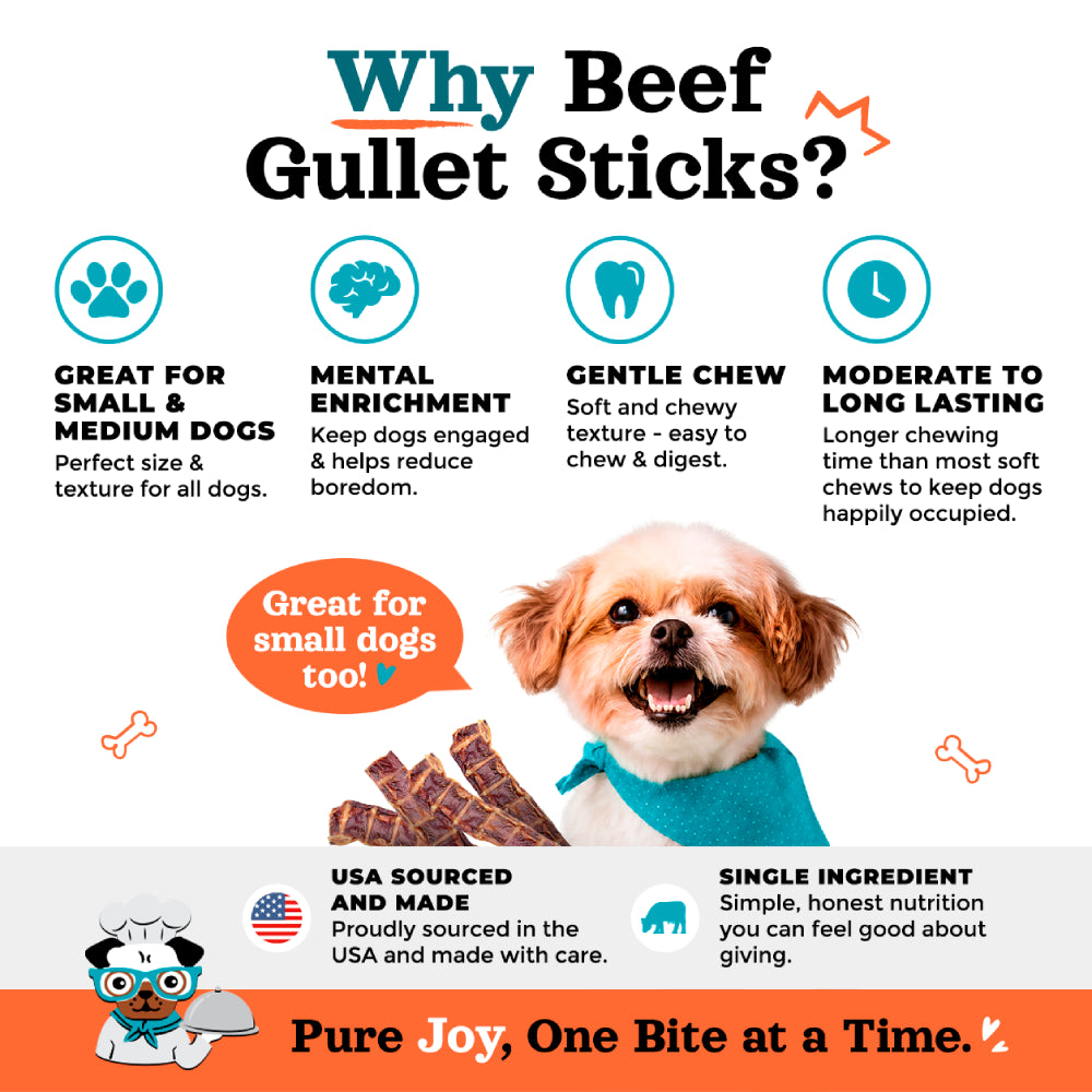 Joyride's Kitchen USA Beef Gullet Sticks Dehydrated Dog Treats