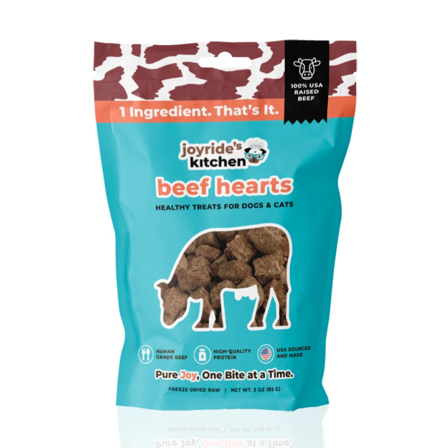 Joyride's Kitchen Premium Beef Hearts Freeze-Dried Raw Dog Treats