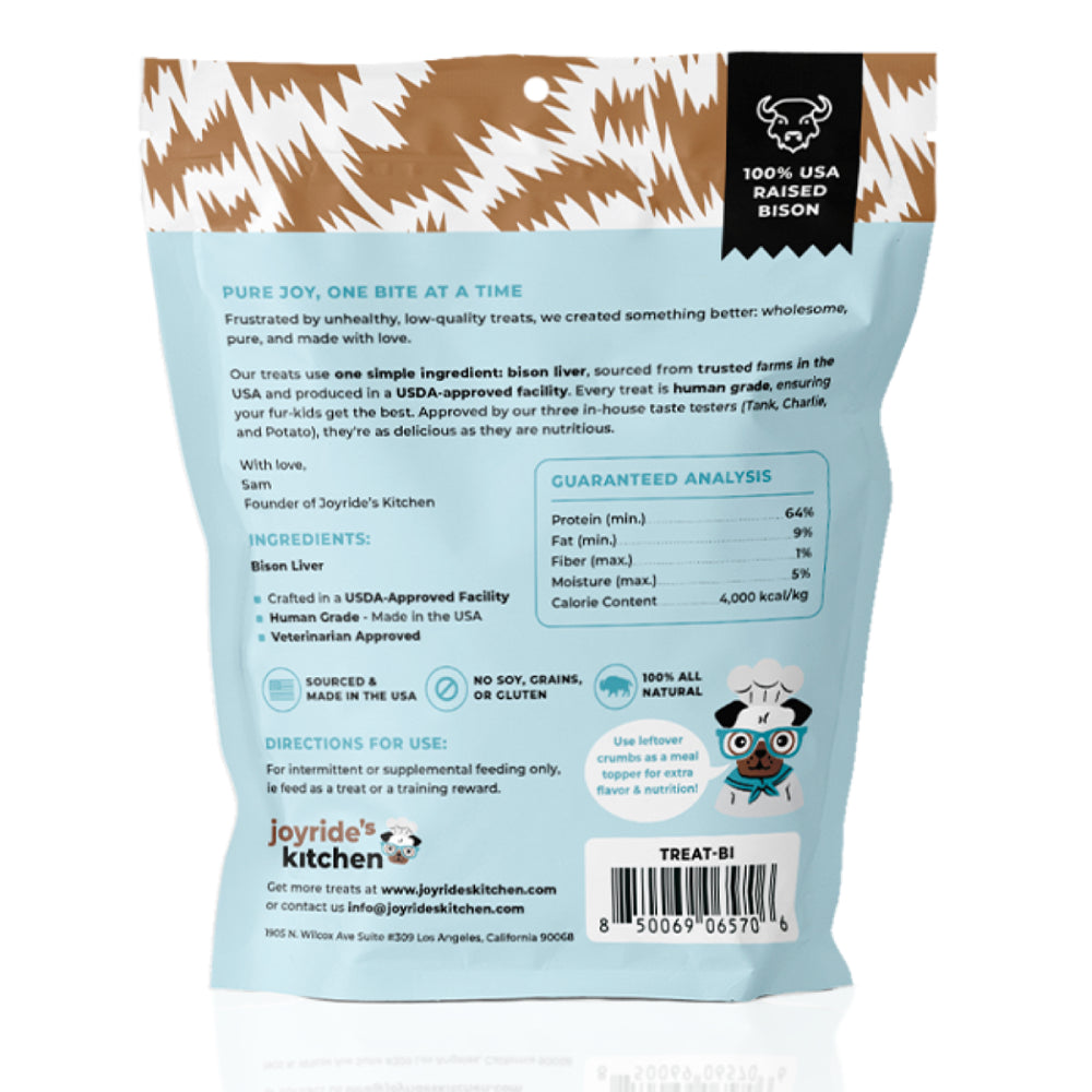 Joyride's Kitchen Premium Bison Liver Freeze-Dried Raw Dog Treats