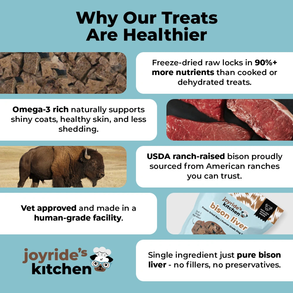 Joyride's Kitchen Premium Bison Liver Freeze-Dried Raw Dog Treats