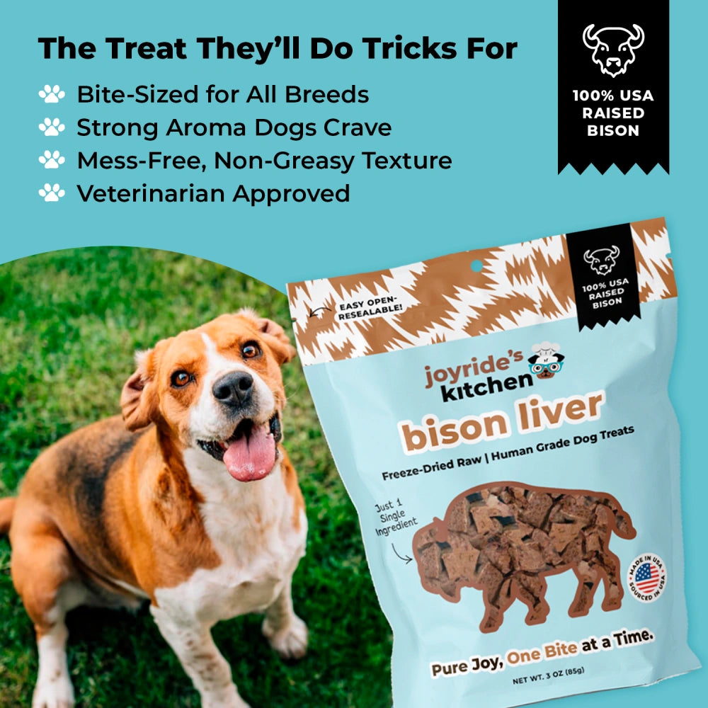 Joyride's Kitchen Premium Bison Liver Freeze-Dried Raw Dog Treats