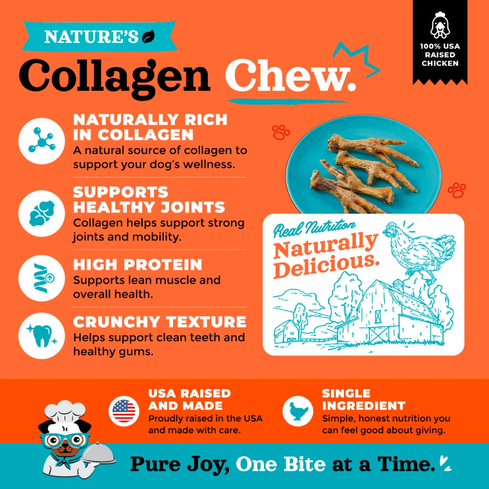 Joyride's Kitchen USA Chicken Feet Dehydrated Dog Treats