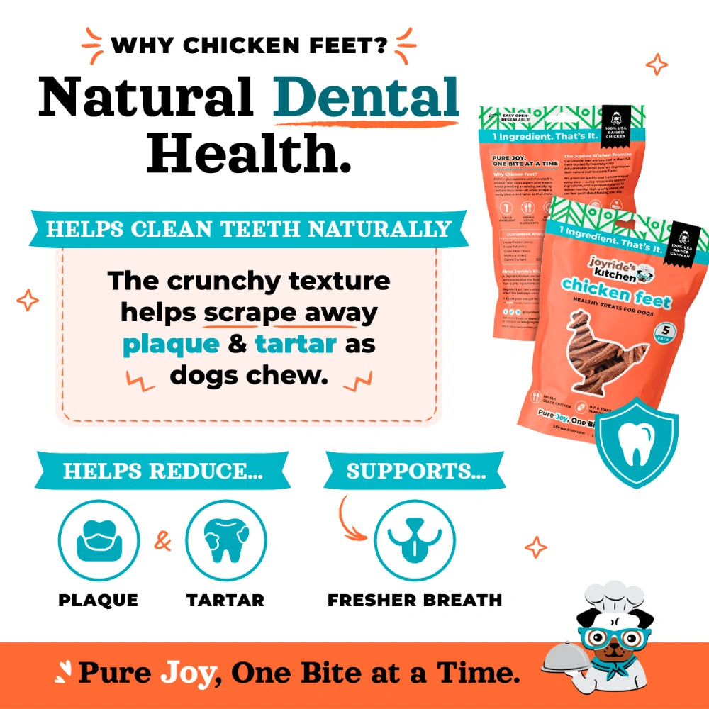 Joyride's Kitchen USA Chicken Feet Dehydrated Dog Treats