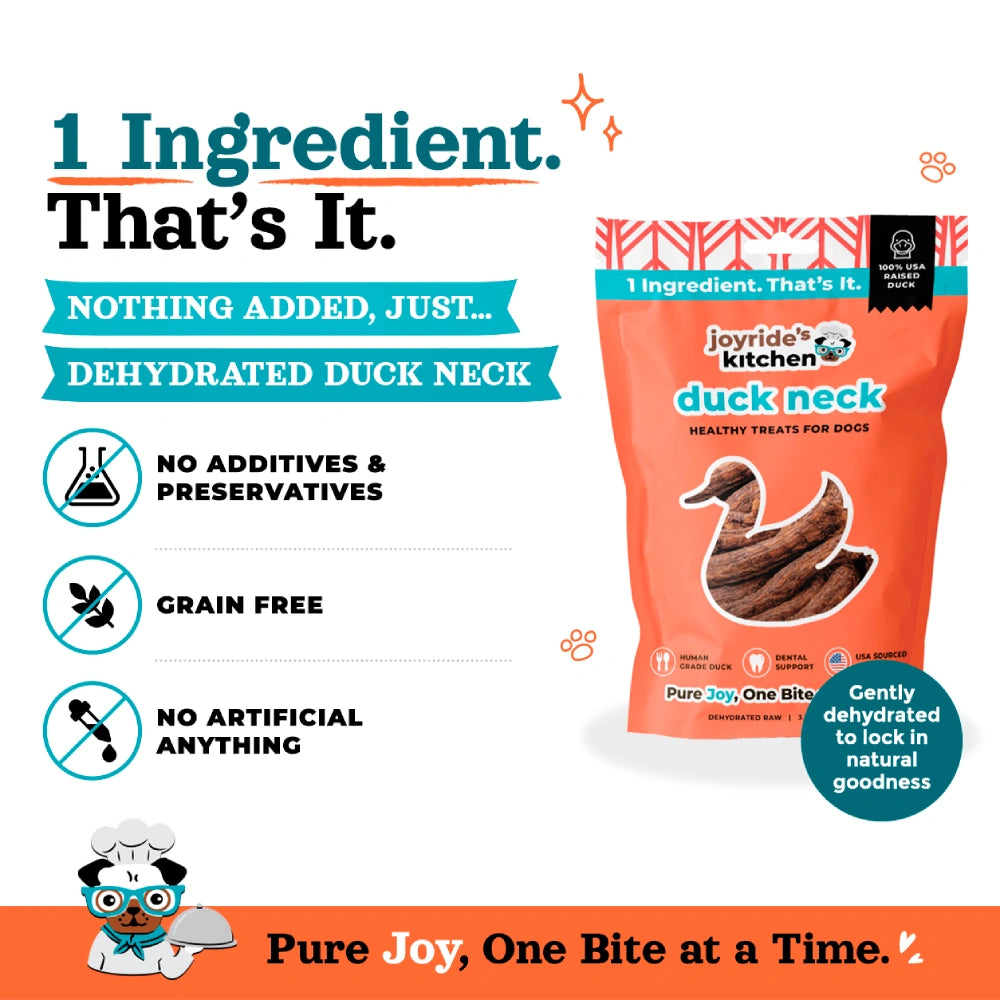 Joyride's Kitchen USA Duck Neck Dehydrated Dog Treats