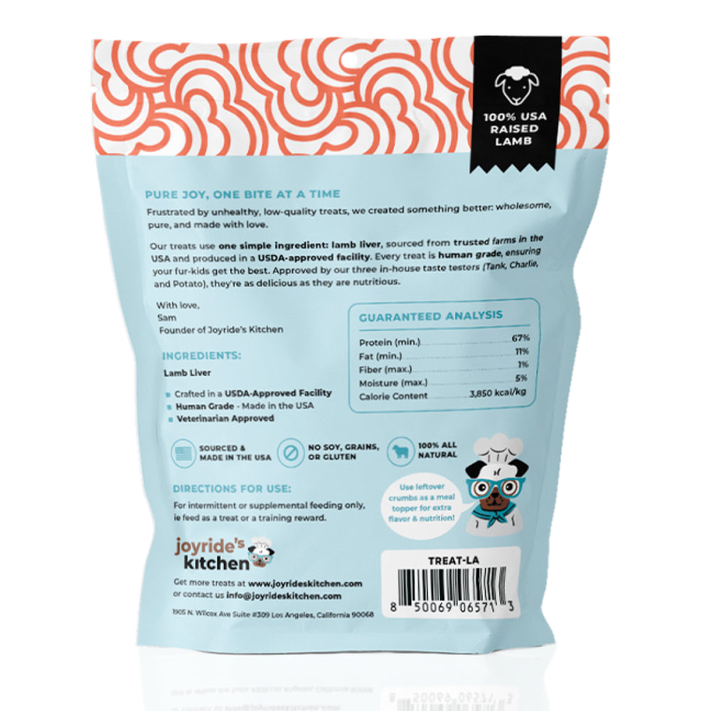 Joyride's Kitchen Premium Lamb Liver Freeze-Dried Raw Dog Treats