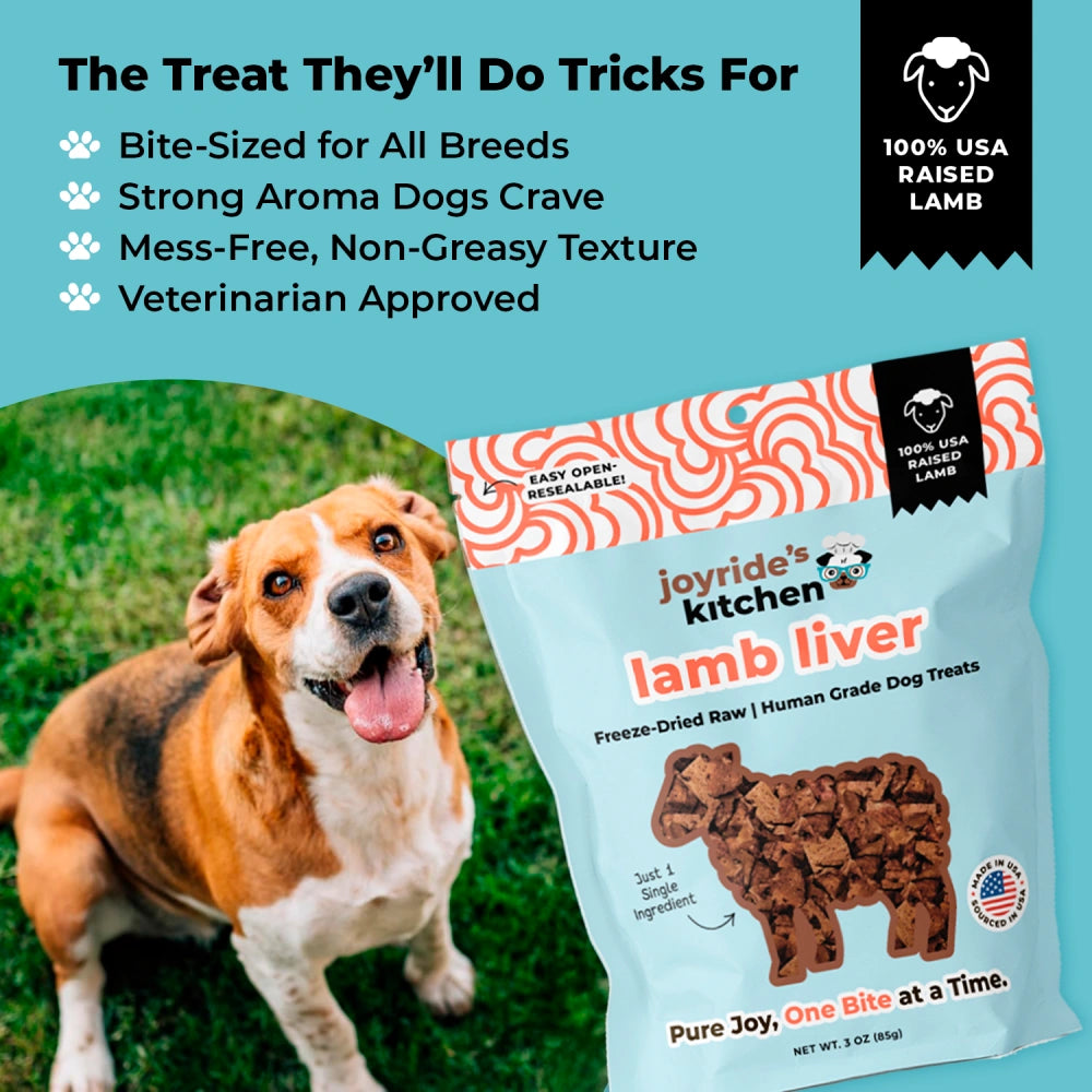Joyride's Kitchen Premium Lamb Liver Freeze-Dried Raw Dog Treats