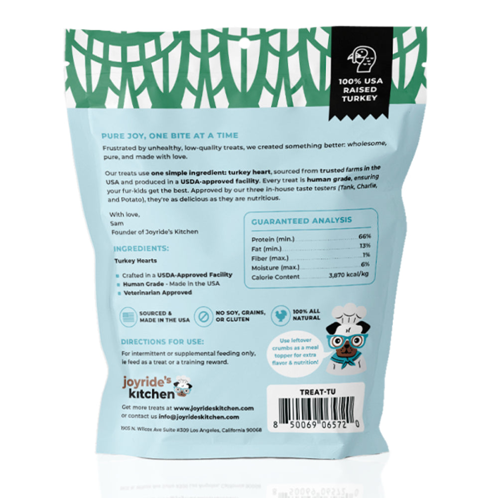 Joyride's Kitchen Premium Turkey Hearts Freeze-Dried Raw Dog Treats