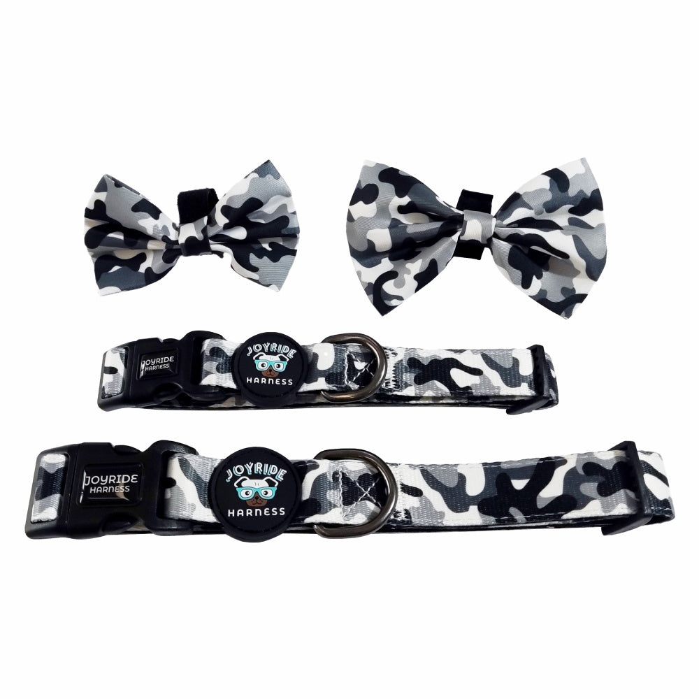 Black and White Camo Collar ( + free removable bowtie )
