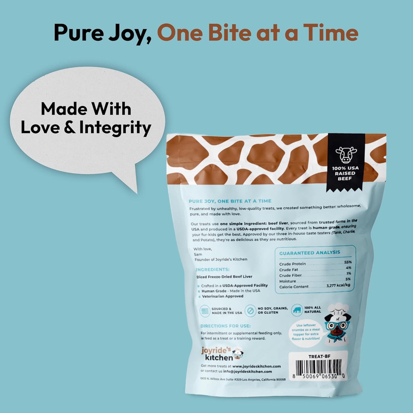Joyride's Kitchen Premium Beef Liver Freeze-Dried Raw Dog Treats
