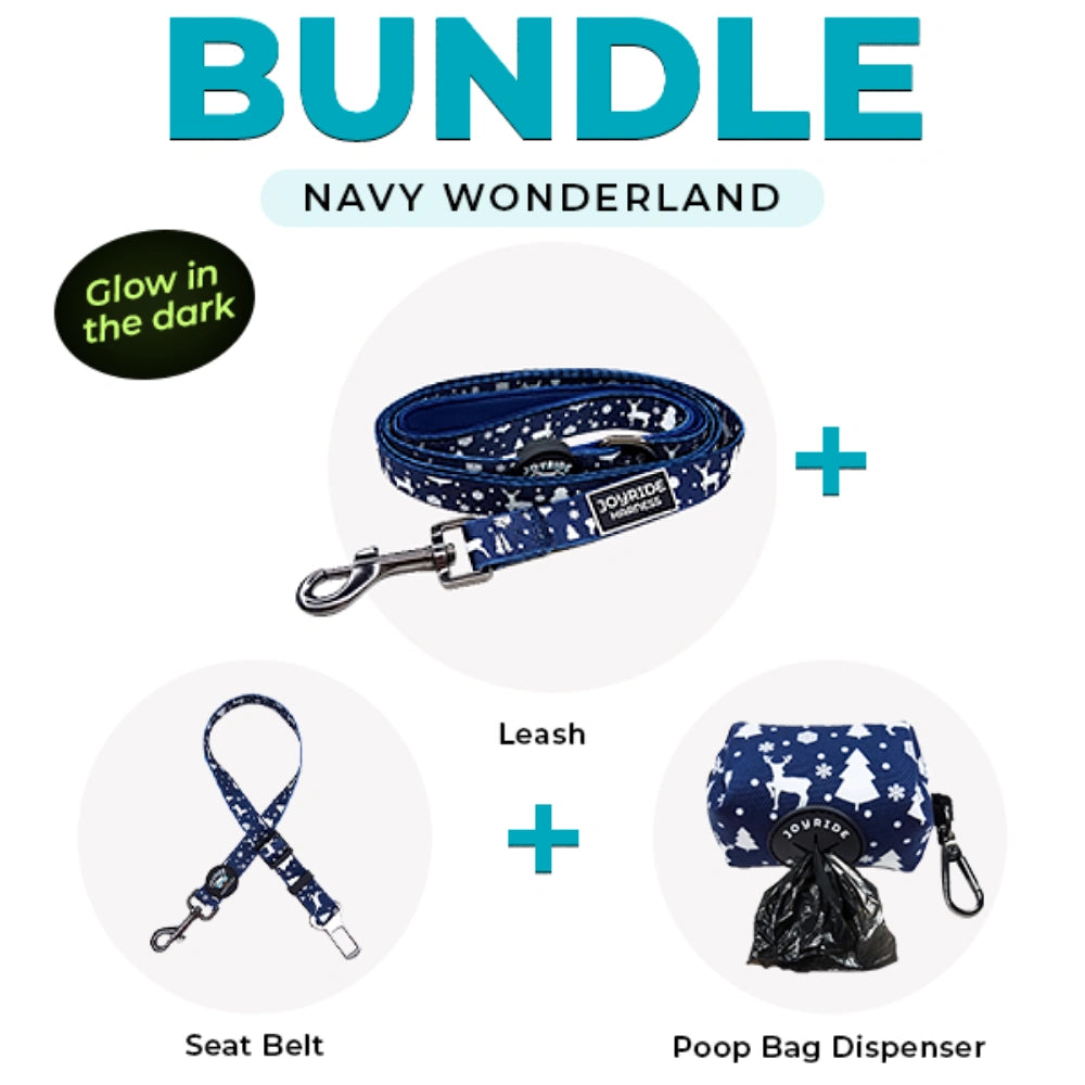 Navy Wonderland Matching Dog Leash | Winter Clearance Accessories Bundle