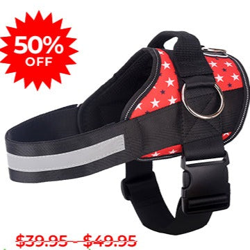Patriotic Red Dog Harness Clearance