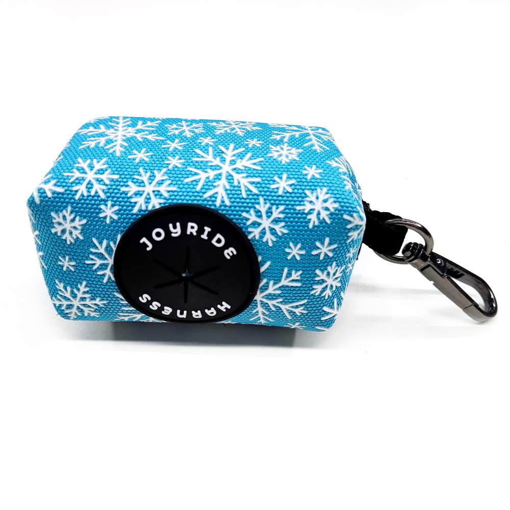 Blue Snowflake Poop Bag Dispenser