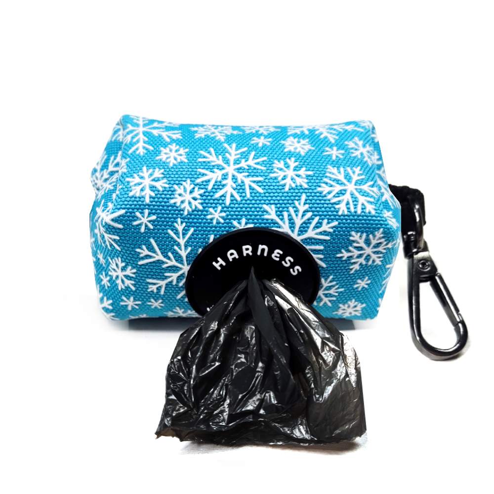 Blue Snowflake Poop Bag Dispenser