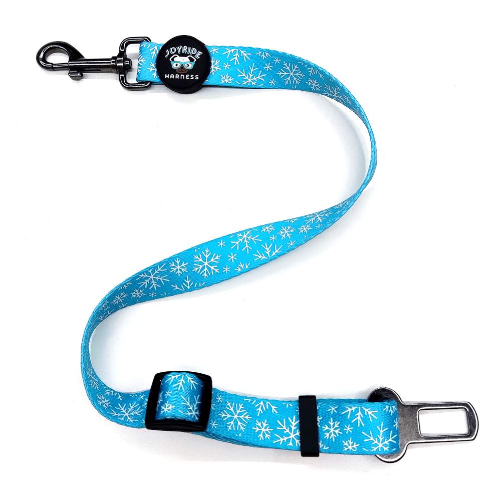 Blue Snowflake Dog Safety Seat Belt