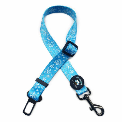 Blue Snowflake Dog Safety Seat Belt