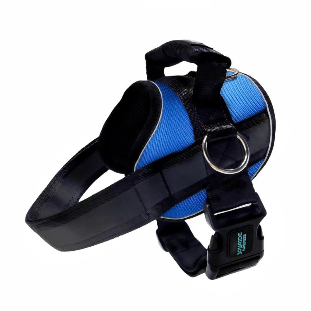 Blue dog harness with handle