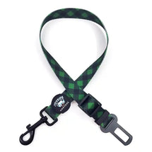 Green Plaid Dog Safety Seat Belt