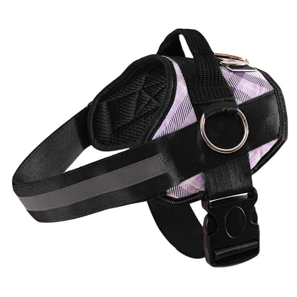 Lavender Plaid Dog Harness