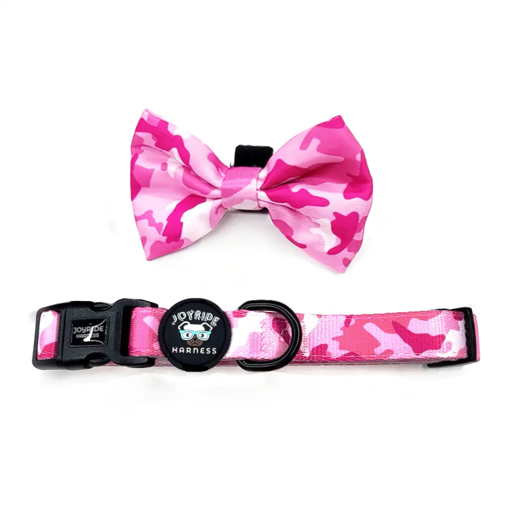 Pink Camo Collar ( + free removable bowtie )