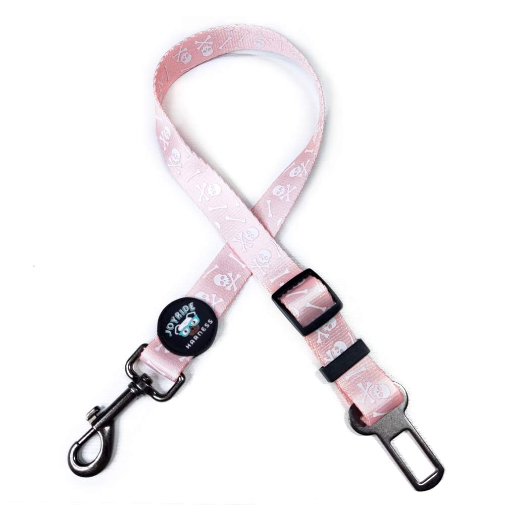 Pink Skulls Dog Safety Seat Belt