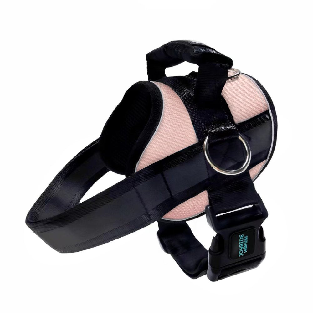 Pink dog harness with handle – soft and stylish
