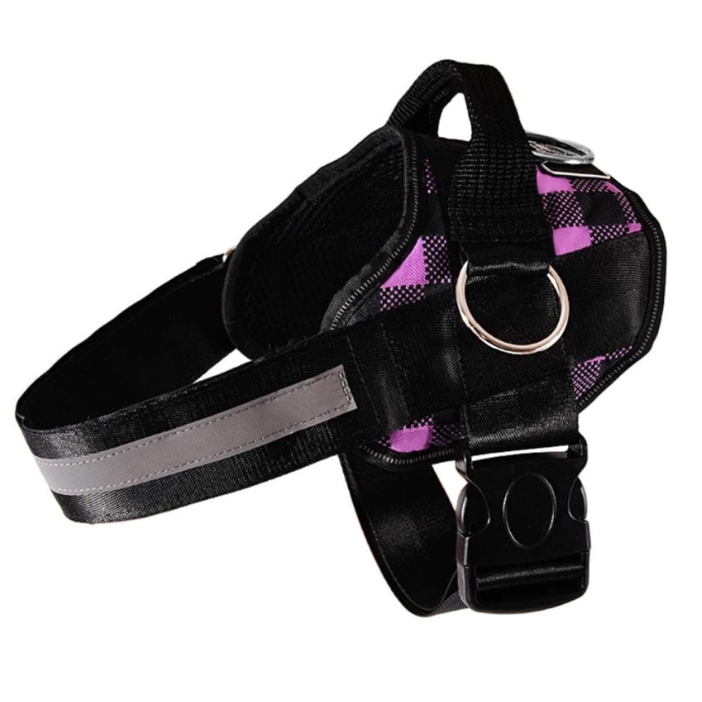 Purple Plaid Dog Harness Clearance