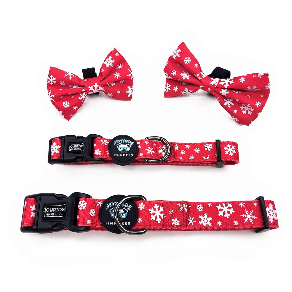 Red Snowflake Collar ( + free removable bowtie )