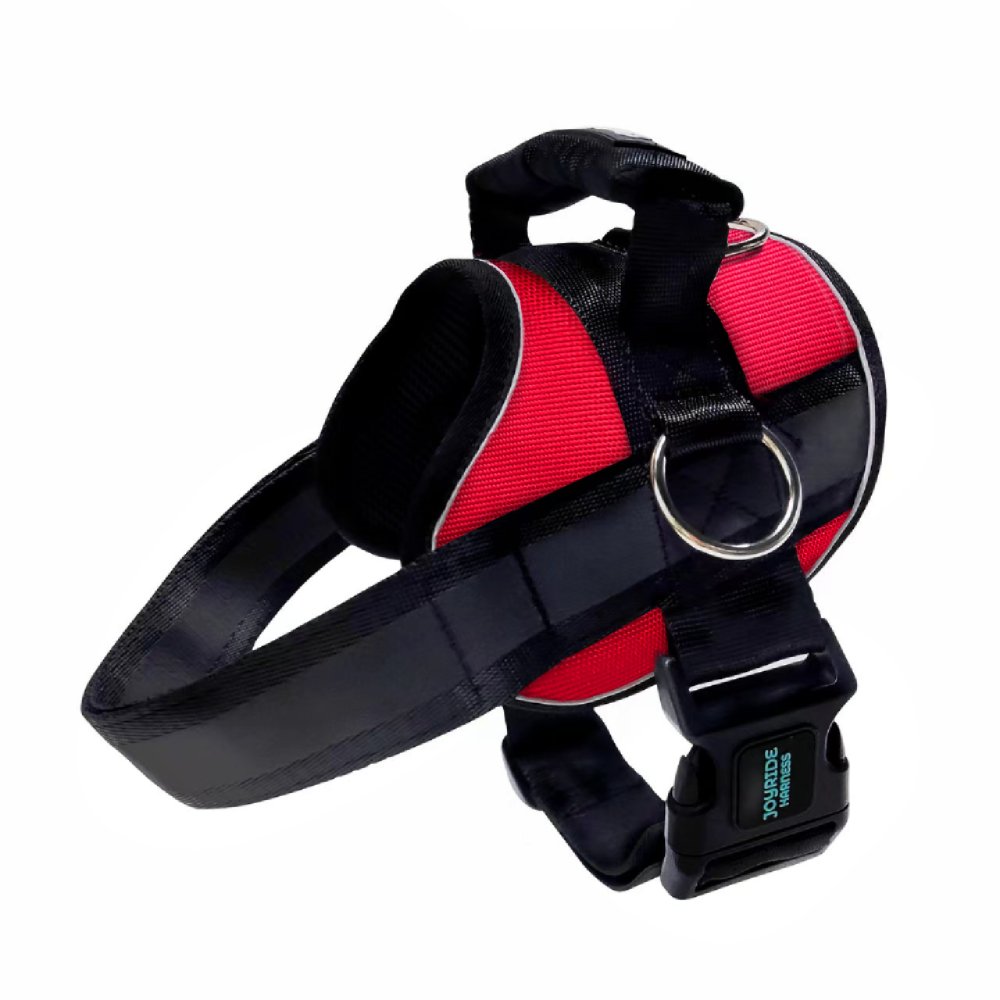 Red dog harness with handle
