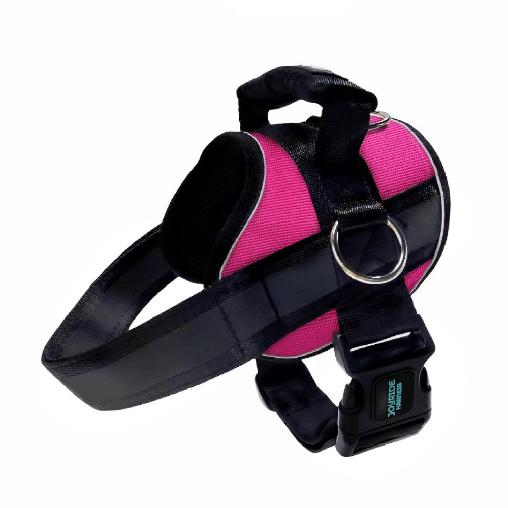 Rose red dog harness with handle