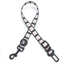 White Plaid Dog Safety Seat Belt