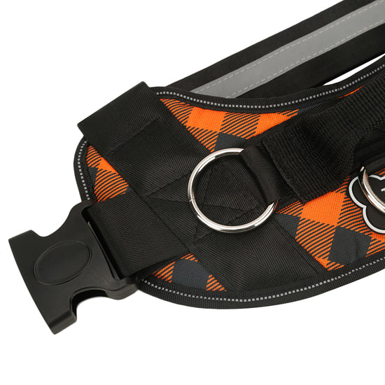 Orange Dog Harness Plaid Joyride Harness