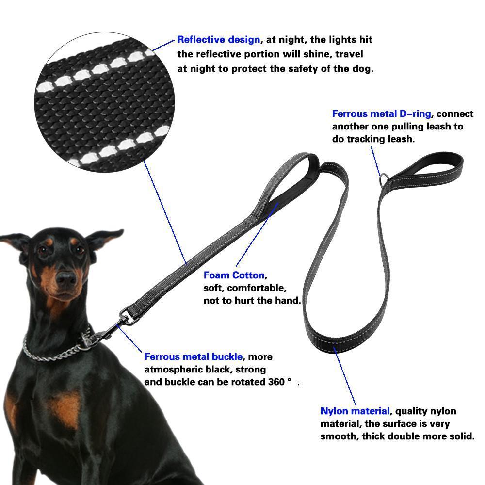 Reflective Dog Leash Strong with D Puppy Heavy Duty Durable