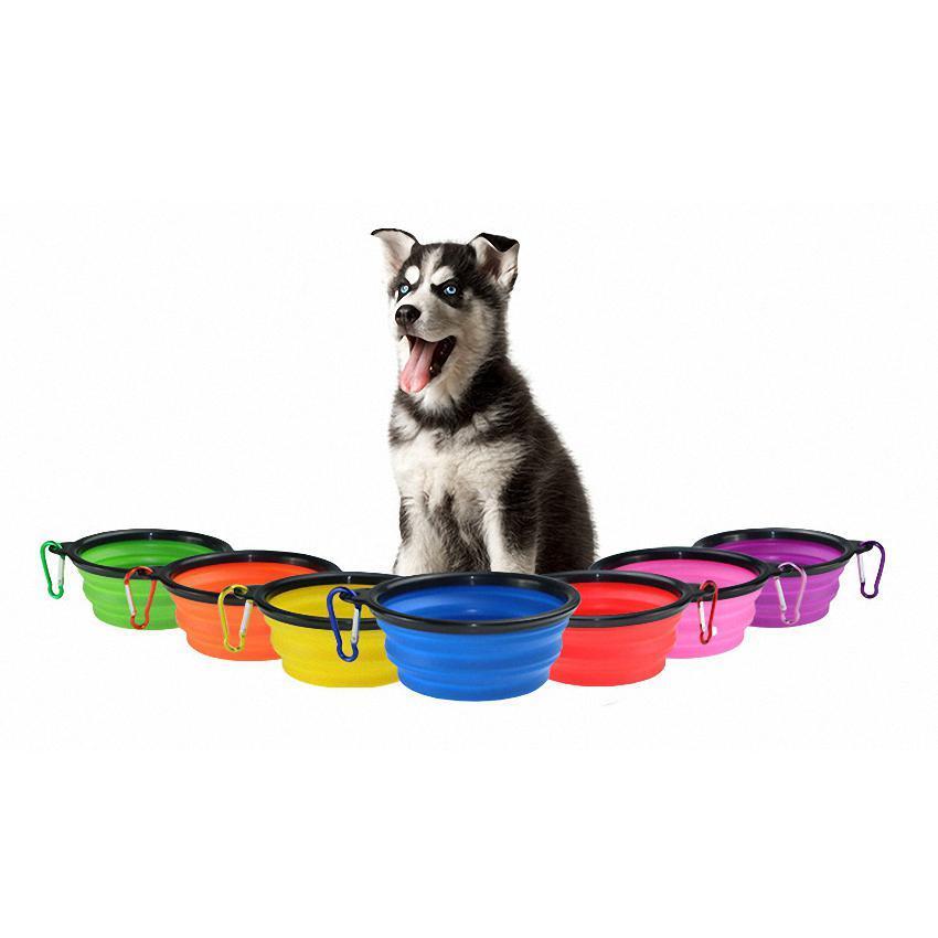 Portable & Collapsible Silicone Dog Travel Bowl (Free Bonus Clip)