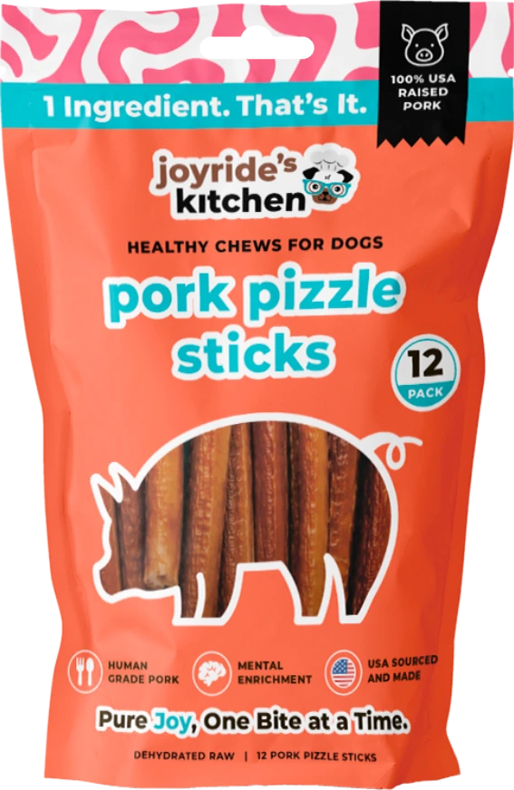 Joyride's Kitchen USA Pork Pizzle Sticks Dehydrated Dog Treats